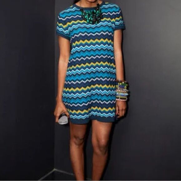 Missoni for Target Girls Zigzag Dress Navy Blue/Yellow/Pink - Picture 4 of 16